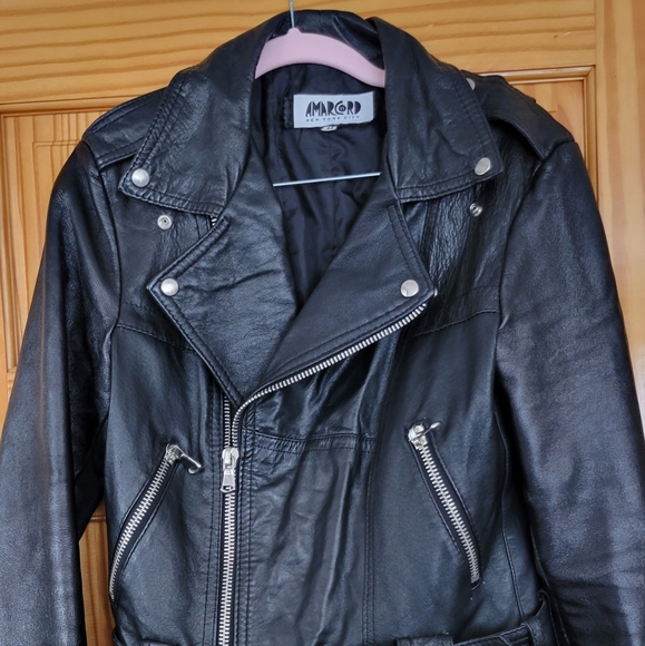 Vera Pelle Jackets & Blazers - Vera Pelle Vintage Motorcycle Jacket Black Italian Leather sz 44